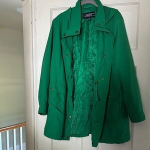 Lands' End Green Hooded Utility Jacket  (L/P)